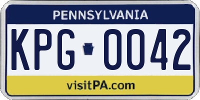 PA license plate KPG0042