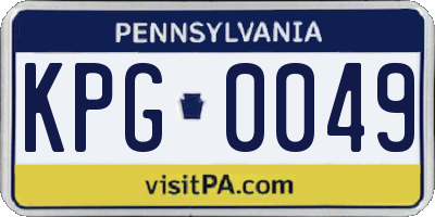 PA license plate KPG0049
