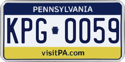 PA license plate KPG0059
