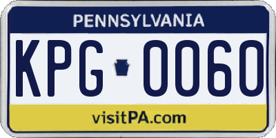 PA license plate KPG0060