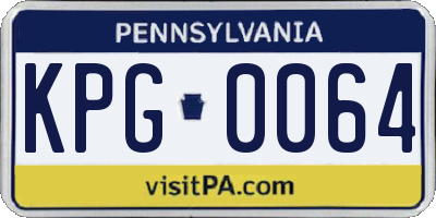 PA license plate KPG0064