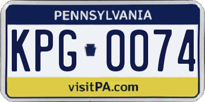 PA license plate KPG0074