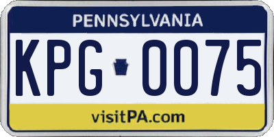 PA license plate KPG0075