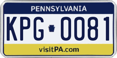 PA license plate KPG0081
