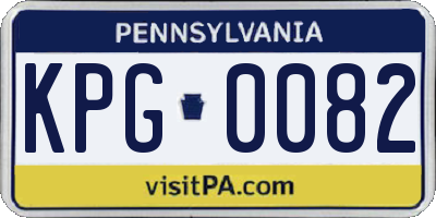 PA license plate KPG0082