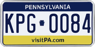 PA license plate KPG0084