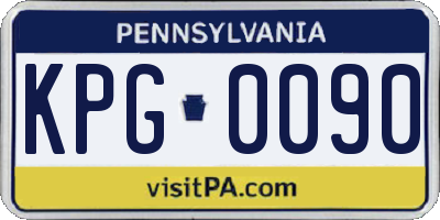 PA license plate KPG0090