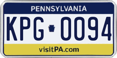 PA license plate KPG0094