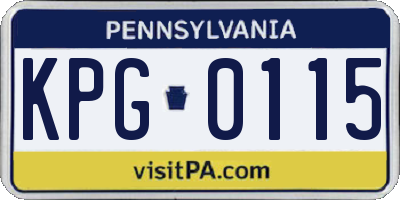 PA license plate KPG0115