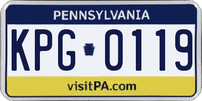 PA license plate KPG0119