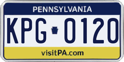 PA license plate KPG0120