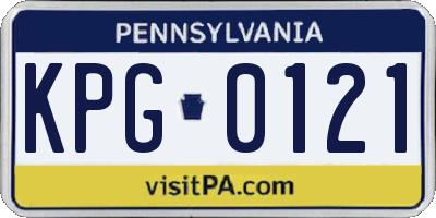 PA license plate KPG0121