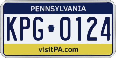 PA license plate KPG0124