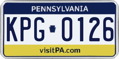 PA license plate KPG0126