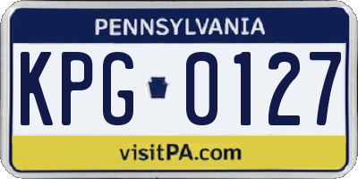 PA license plate KPG0127