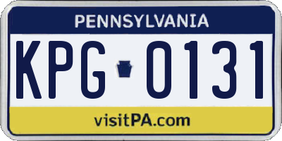 PA license plate KPG0131