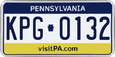 PA license plate KPG0132