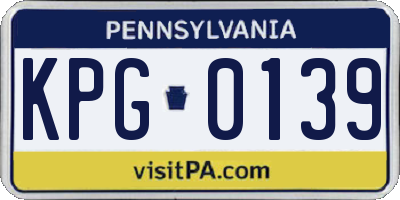 PA license plate KPG0139