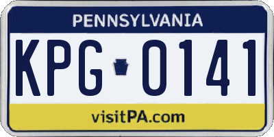 PA license plate KPG0141