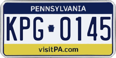 PA license plate KPG0145