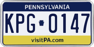 PA license plate KPG0147
