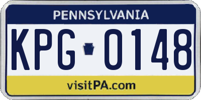 PA license plate KPG0148