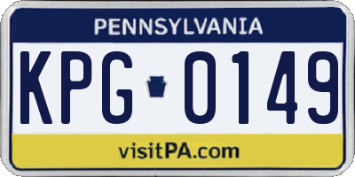 PA license plate KPG0149