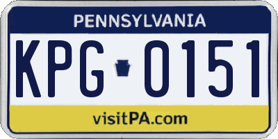 PA license plate KPG0151