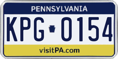 PA license plate KPG0154