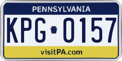 PA license plate KPG0157