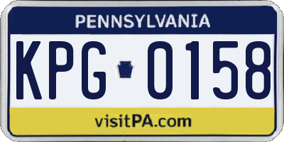 PA license plate KPG0158