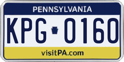 PA license plate KPG0160