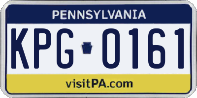PA license plate KPG0161