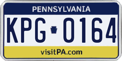 PA license plate KPG0164
