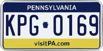 PA license plate KPG0169
