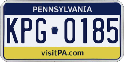 PA license plate KPG0185