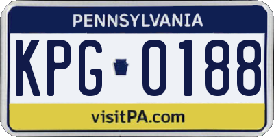 PA license plate KPG0188