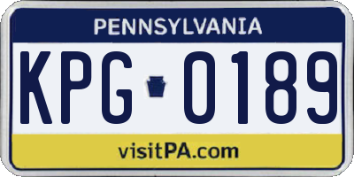 PA license plate KPG0189