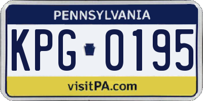 PA license plate KPG0195
