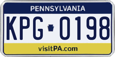 PA license plate KPG0198