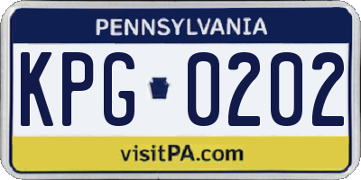 PA license plate KPG0202