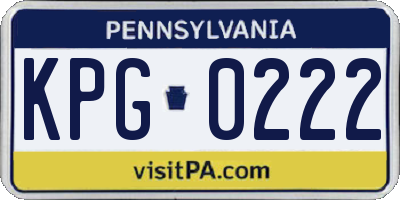 PA license plate KPG0222