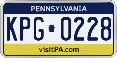 PA license plate KPG0228