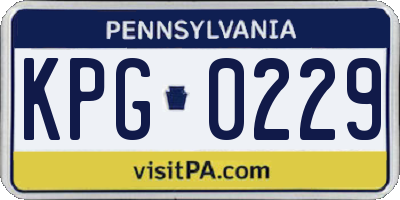 PA license plate KPG0229