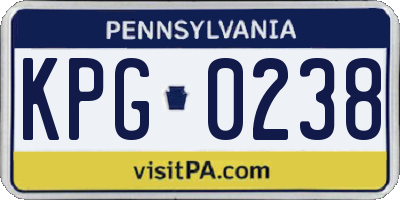 PA license plate KPG0238
