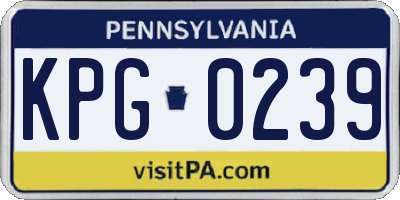 PA license plate KPG0239