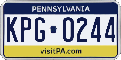 PA license plate KPG0244