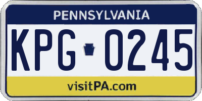 PA license plate KPG0245
