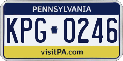 PA license plate KPG0246