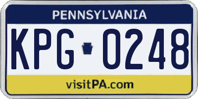 PA license plate KPG0248